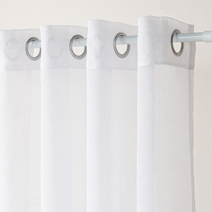 ETAMINA Firana gotowa na srebrnych przelotkach, szerokość 140 x wysokość 220cm, kolor 001 biały 