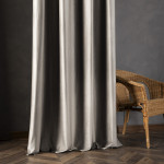 BLACKOUT VELVET zasłona na przelotkach blackout welwetowa szaro-beżowa 140x250 cm