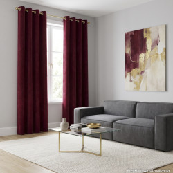 BLACKOUT VELVET Zasłona gotowa na przelotkach, szerokość 140cm x wysokość 230cm, kolor 043 czerwony