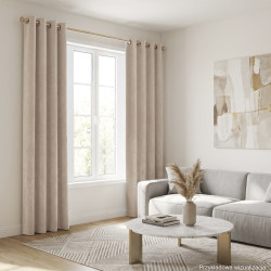 BLACKOUT VELVET Zasłona gotowa na przelotkach, szerokość 140cm x wysokość 240cm, kolor 015 ciemny kremowy
