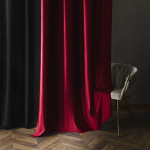 BLACKOUT VELVET zasłona na przelotkach welwetowa blackout czerwona gładka 140x250 cm
