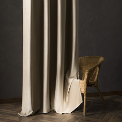 BLACKOUT VELVET Zasłona gotowa na przelotkach, szerokość 140cm x wysokość 240cm, kolor 001 ciemny beżowy