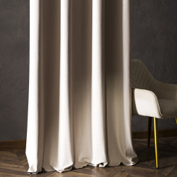 BLACKOUT VELVET Zasłona gotowa na przelotkach, szerokość 140cm x wysokość 230cm, kolor 016 kremowy