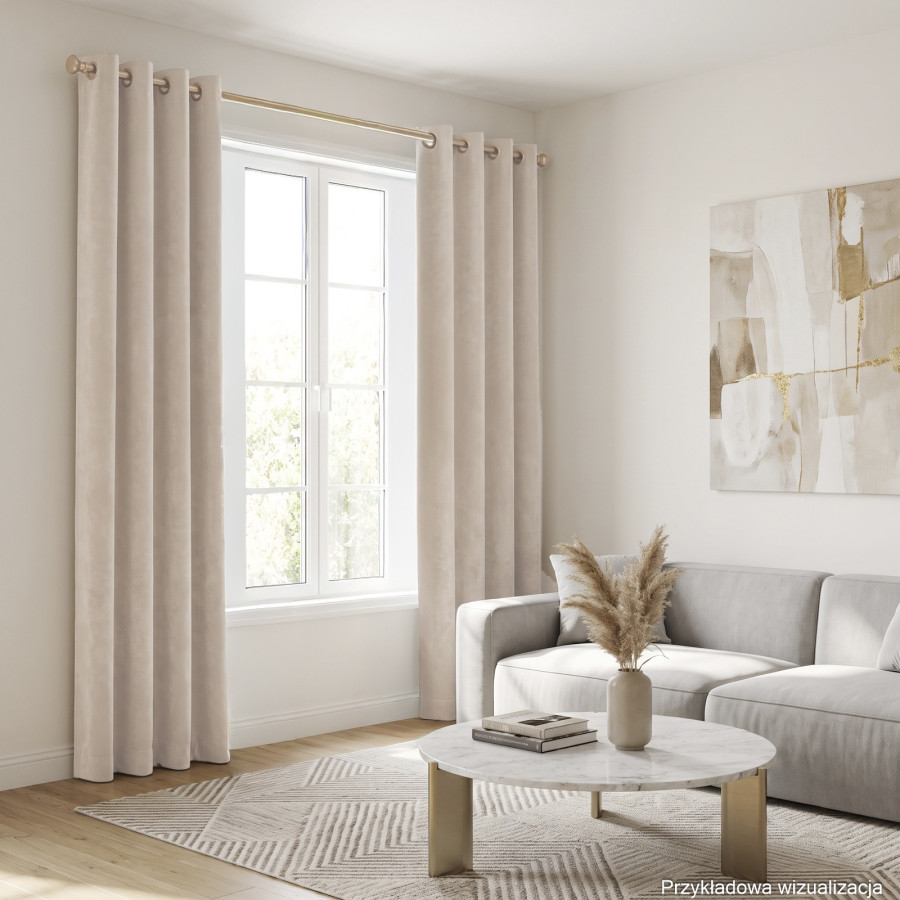 BLACKOUT VELVET Zasłona gotowa na przelotkach, szerokość 140cm x wysokość 230cm, kolor 016 kremowy