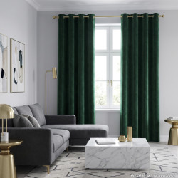 BLACKOUT VELVET Zasłona gotowa na przelotkach, szerokość 140cm x wysokość 240cm, kolor 010 ciemny zielony butelkowy