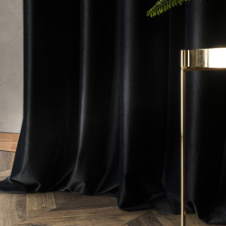 BLACKOUT VELVET Zasłona gotowa na przelotkach, szerokość 140cm x wysokość 250cm, kolor 111 czarny