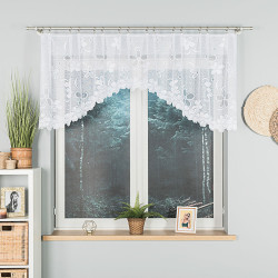 RENATA Firanka żakardowa gotowa, szerokość 250 x wysokość 80cm, kolor 001 biały