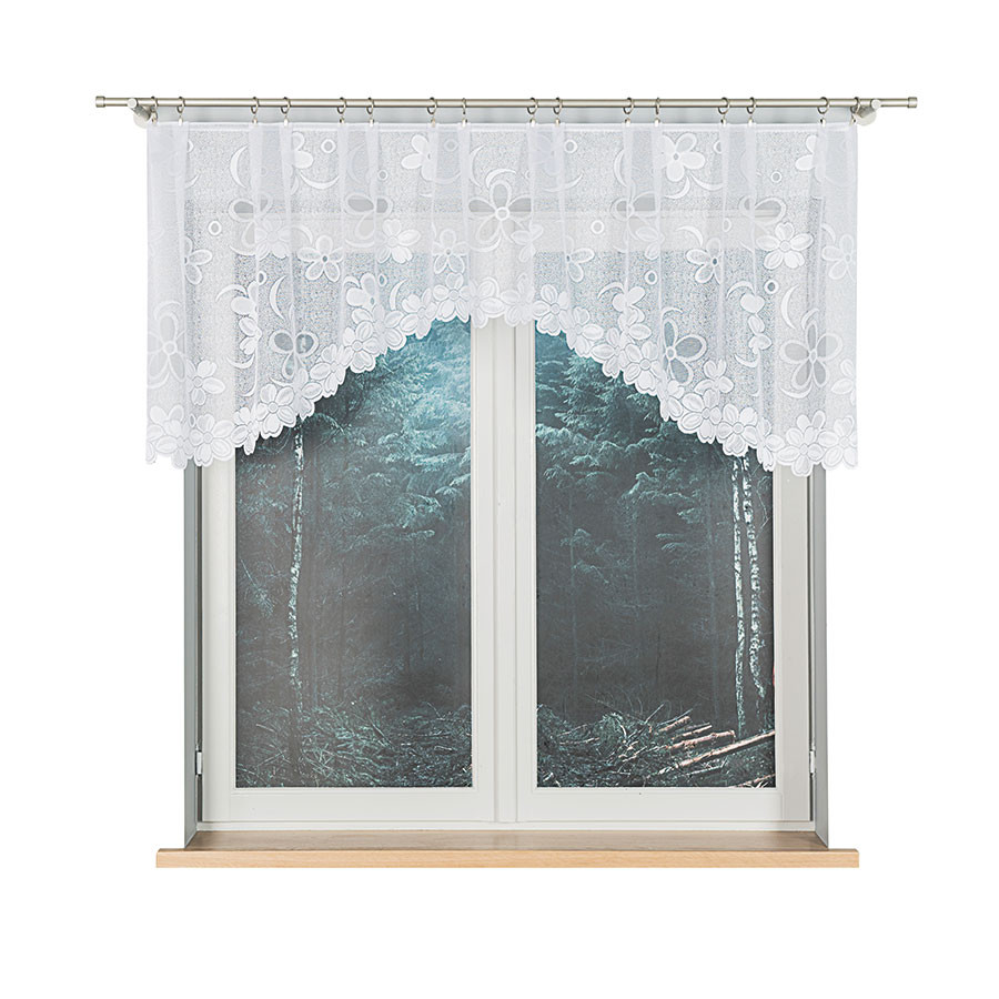 RENATA Firanka żakardowa gotowa, szerokość 250 x wysokość 80cm, kolor 001 biały