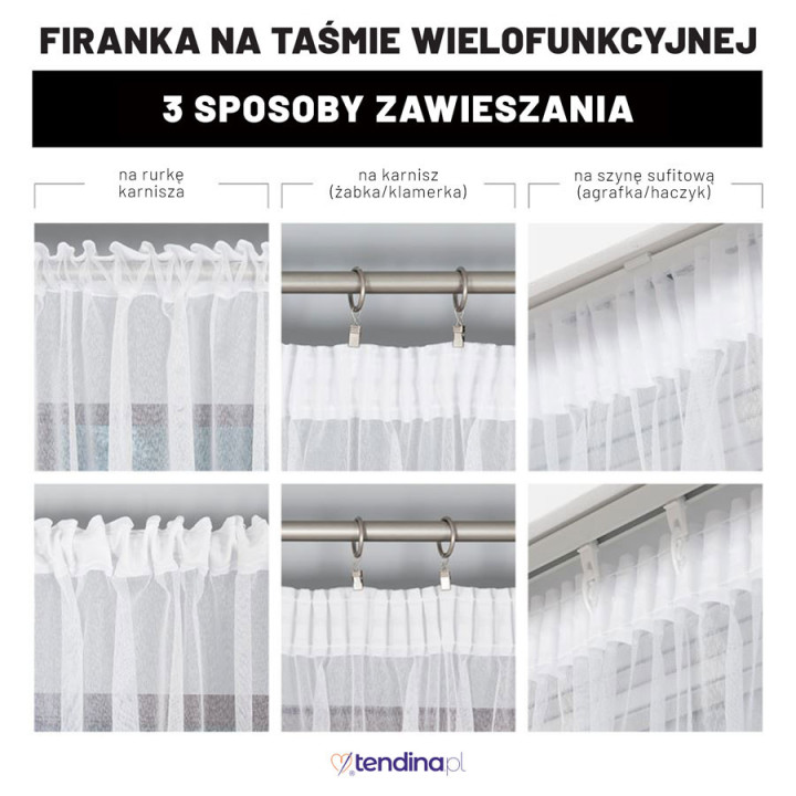 Firanka gotowa na taśmie MALLA · 180x120 · kolor 000435-001