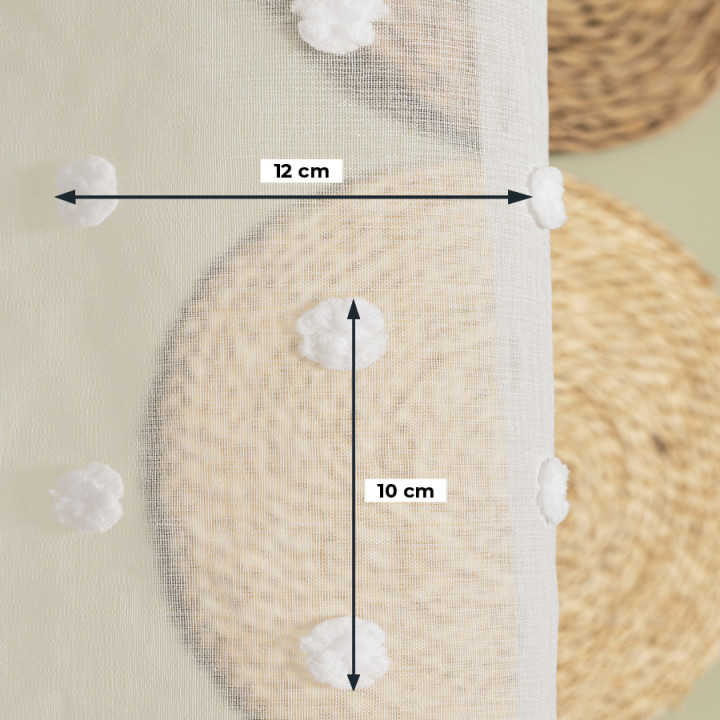 Firanka fantazyjna z ołowianką, wysokość 300cm, kolor 001 biały