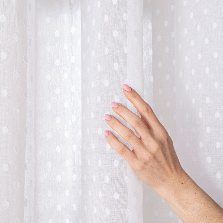 Firana gotowa na przelotkach, szerokość 300cm x wysokość 250cm, kolor 001 biały