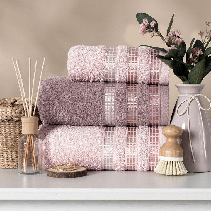 LUXURY · Ręcznik frotte · 50x90 cm · kolor pudrowy