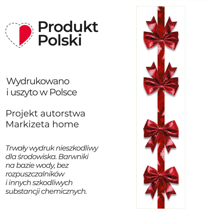 BROKATOWA KOKARDA · Bieżnik wodoodporny · 38x160 cm · kolor biały