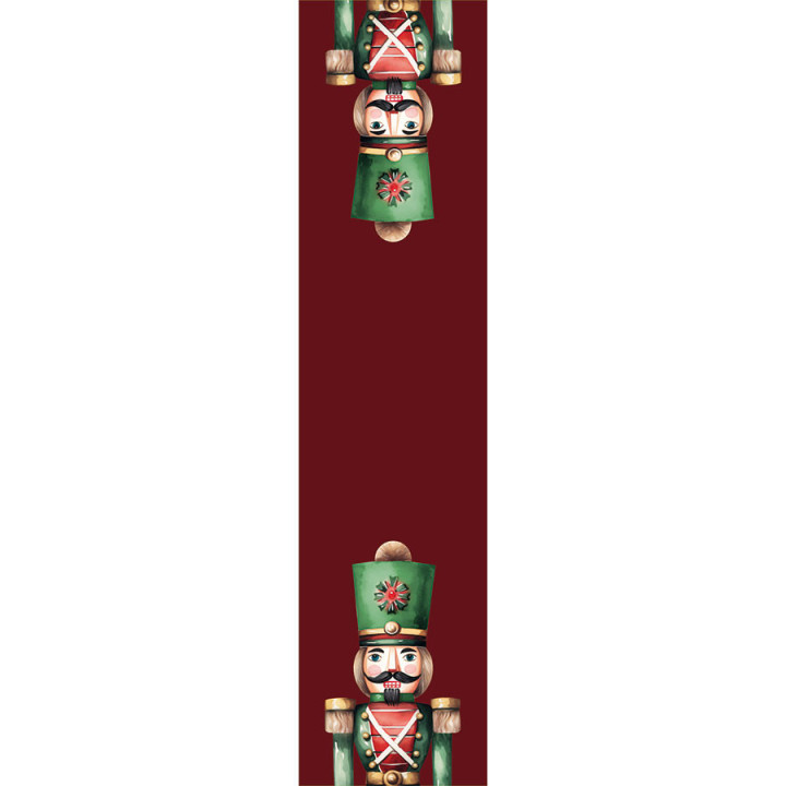 NINA bieżnik świąteczny 38x160 czerwony Dziadek do Orzechów