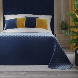 VELVI Narzuta dekoracyjna Granatowa Elegancja 170x210cm - Aksamitny Komfort w Twojej Sypialni