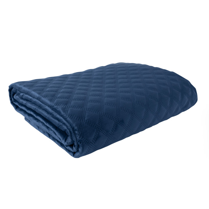 VELVI Narzuta dekoracyjna Granatowa Elegancja 170x210cm - Aksamitny Komfort w Twojej Sypialni