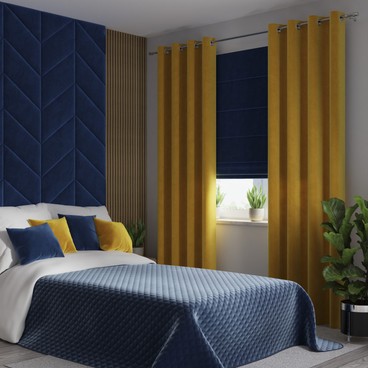 VELVI Narzuta dekoracyjna Granatowa Elegancja 170x210cm - Aksamitny Komfort w Twojej Sypialni