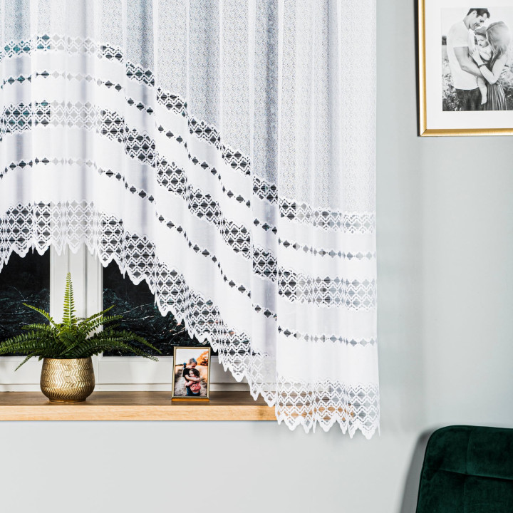 FILOMENA firanka żakardowa biała 340x170 cm