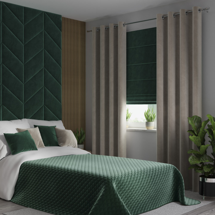 VELVI Narzuta dekoracyjna Szmaragdowa Zieleń 170x210cm - Aksamitna Elegancja w Twojej Sypialni