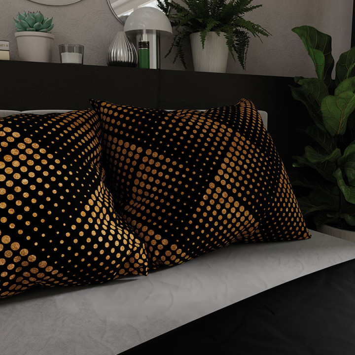 LUXE Pościel Satynowa – złote geometryczne wzory – 160x200cm