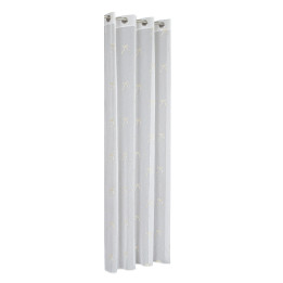 KOKARDKA Firana gotowa na etaminie, haftowana, na srebrnych przelotkach, z ołowianką, szerokość 140 x wysokość 250cm, kolo