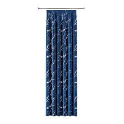 MARMA zasłona na taśmie marszczącej welwetowa granatowa we wzór abstrakcyjny 140x250 cm