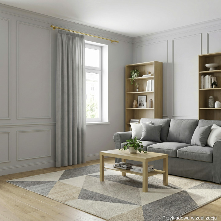 MILAS zasłona na taśmie welwetowa szara 140x260