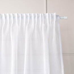 MARIETTA Firana gotowa na taśmie, szerokość 140cm x wysokość 250cm, kolor 001 biały ze srebrnym zdobieniem