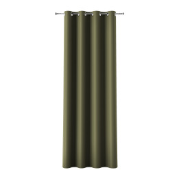 DONA Zasłona gotowa na przelotkach z tkaniny zaciemniającej blackout · zielonoszary · 140x230 cm
