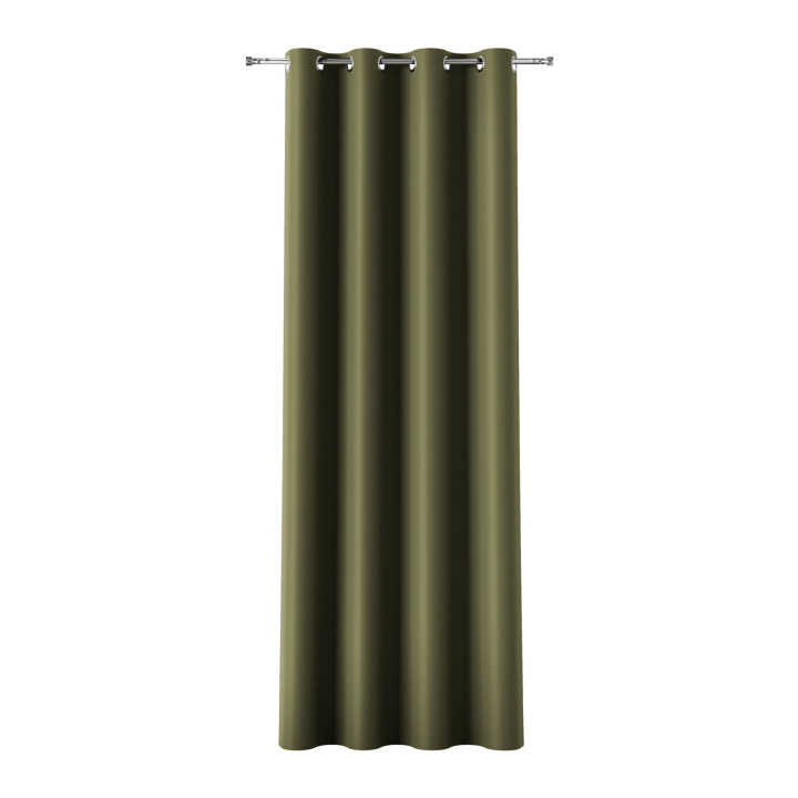 DONA Zasłona gotowa na przelotkach z tkaniny zaciemniającej blackout · zielonoszary · 140x240 cm