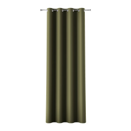 DONA Zasłona gotowa na przelotkach z tkaniny zaciemniającej blackout · zielonoszary · 140x250 cm