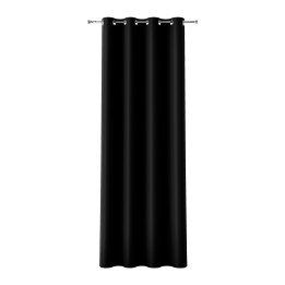 DONA Zasłona gotowa na przelotkach z tkaniny zaciemniającej blackout · czarny · 140x240 cm