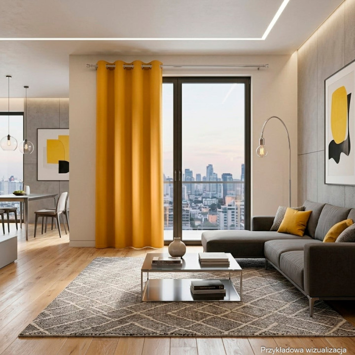 DONA Zasłona gotowa na przelotkach z tkaniny zaciemniającej blackout · szafranowy · 140x230 cm