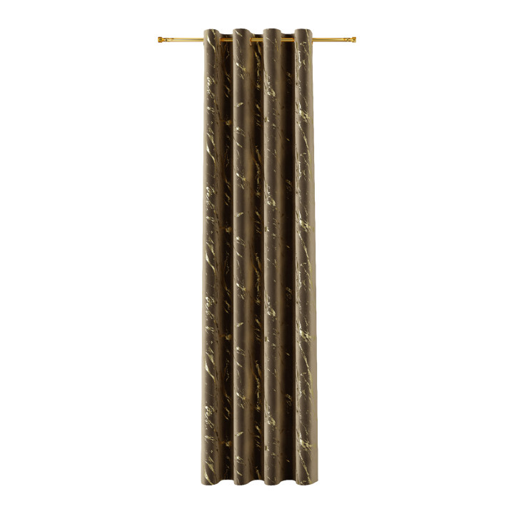 MARMA Zasłona gotowa na przelotkach z welwetu · brązowy ze złotym · 140x230 cm