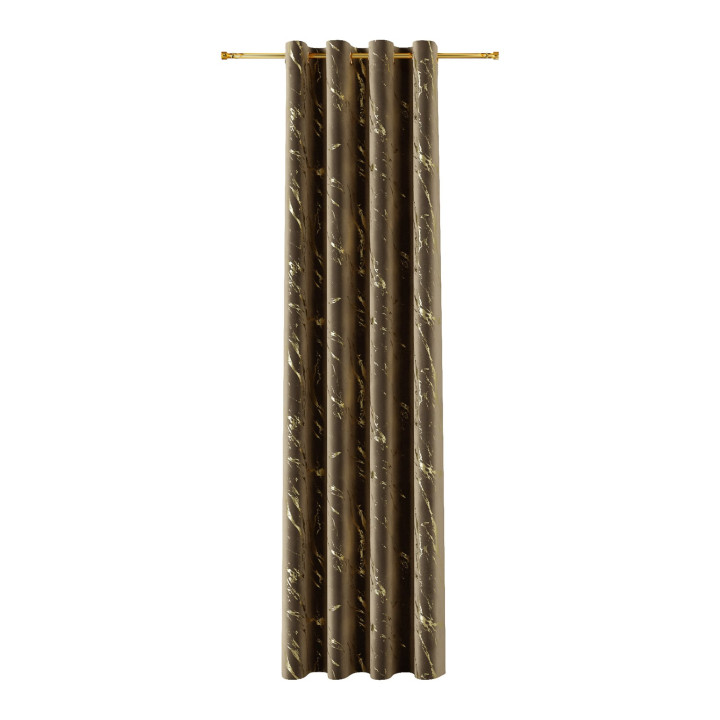MARMA Zasłona gotowa na przelotkach z welwetu · brązowy ze złotym · 140x240 cm