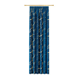 MARMA Zasłona gotowa na taśmie z welwetu · granatowy ze złotym · 140x240 cm