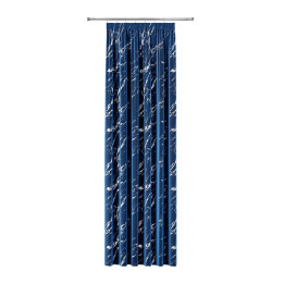 MARMA Zasłona gotowa na taśmie z welwetu · granatowy ze srebrnym · 140x230 cm