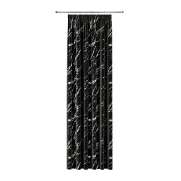 MARMA Zasłona gotowa na taśmie z welwetu · czarny ze srebrnym · 140x240 cm