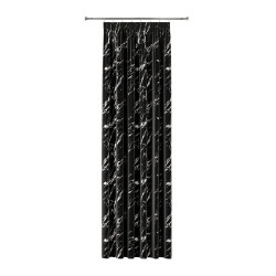 MARMA Zasłona gotowa na taśmie z welwetu · czarny ze srebrnym · 140x240 cm