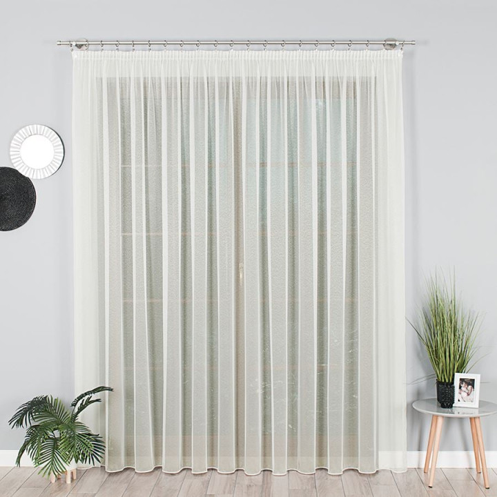 Firanka fantazyjna na markizecie z ołowianką, wysokość 330cm, kolor 012 kremowy