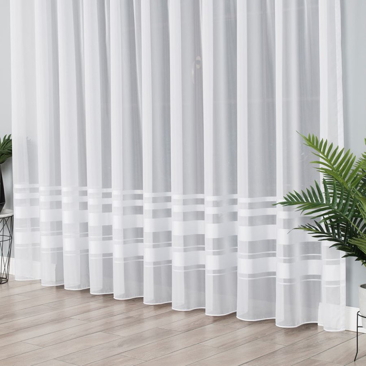 Firanka fantazyjna z ołowianką, wysokość 290cm, kolor 001 biały