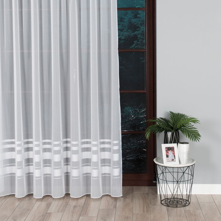 Firanka fantazyjna z ołowianką, wysokość 290cm, kolor 001 biały