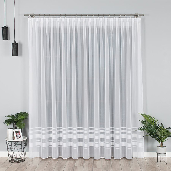 Firanka fantazyjna z ołowianką, wysokość 290cm, kolor 001 biały