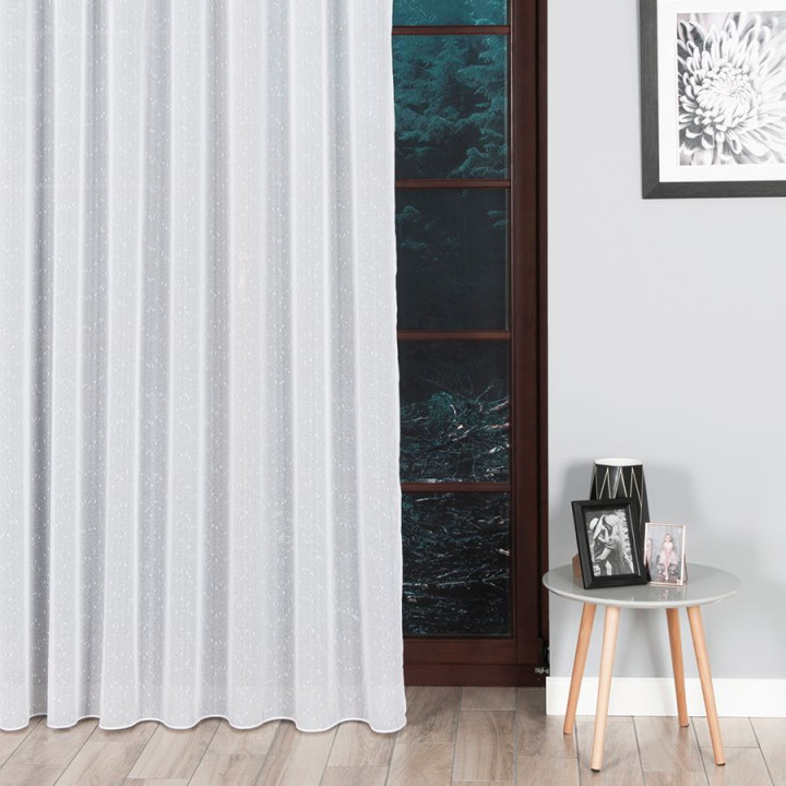 Firanka fantazyjna z ołowianką, wysokość 330cm, kolor 001 biały