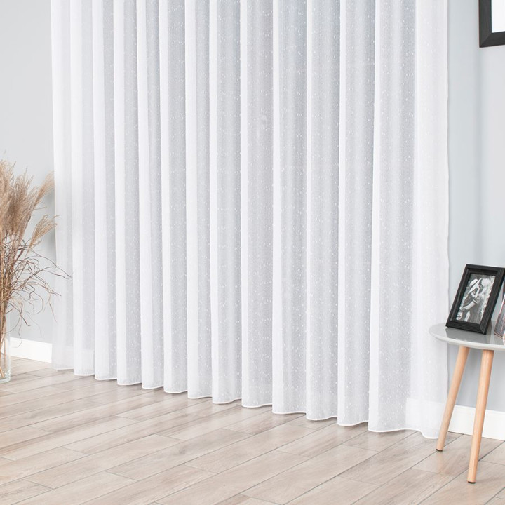 Firanka fantazyjna z ołowianką, wysokość 330cm, kolor 001 biały