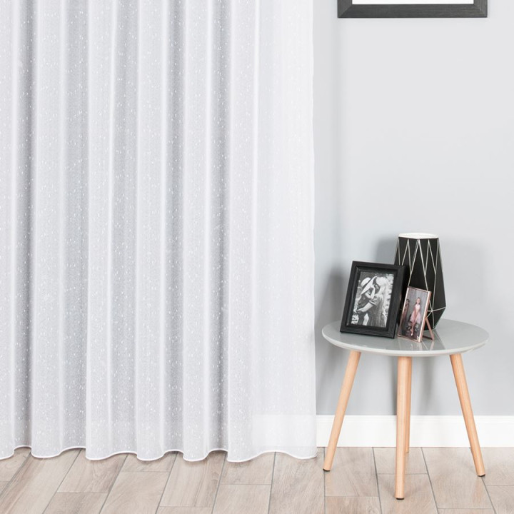 Firanka fantazyjna z ołowianką, wysokość 330cm, kolor 001 biały