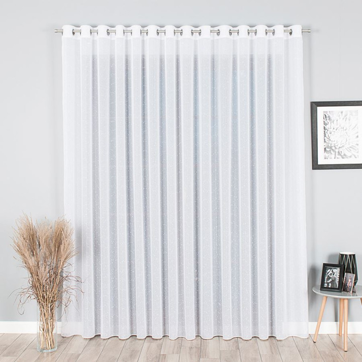 Firanka fantazyjna z ołowianką, wysokość 330cm, kolor 001 biały
