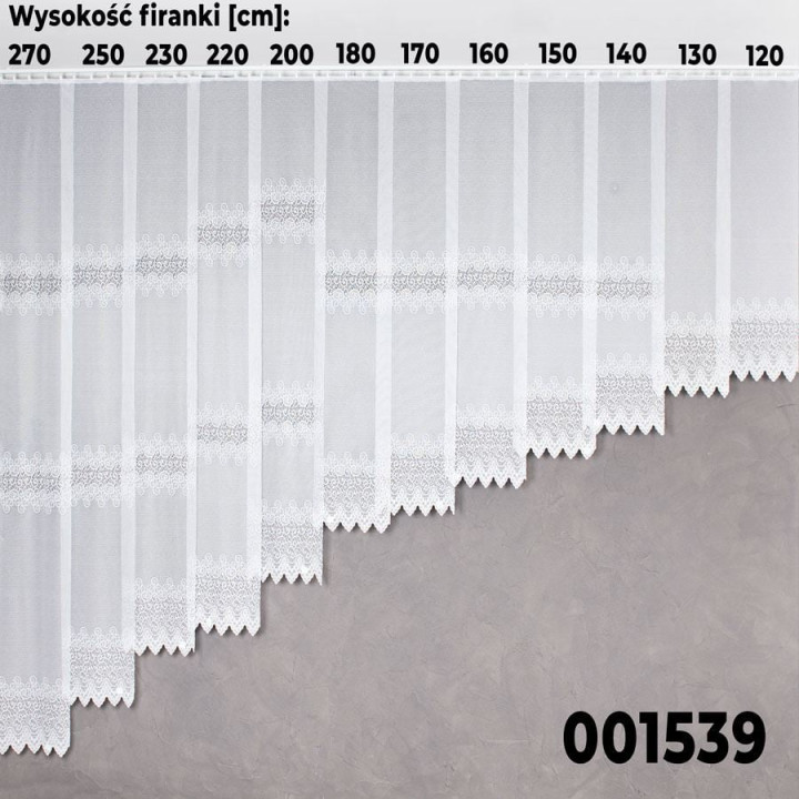 VIOLETTA Firanka żakardowa ze wzorem pasowym, wysokość 220cm, kolor 001 biały