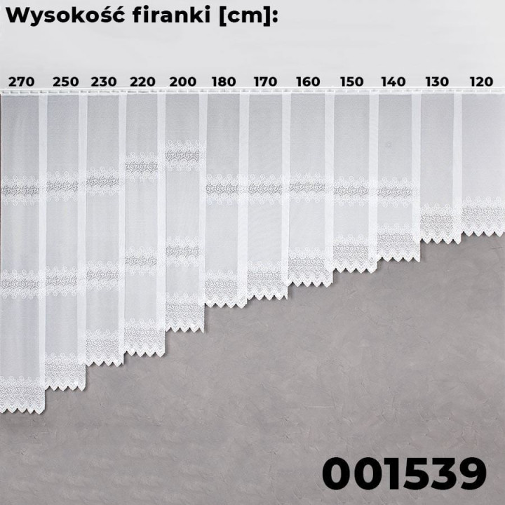 VIOLETTA Firanka żakardowa ze wzorem pasowym, wysokość 270cm, kolor 001 biały