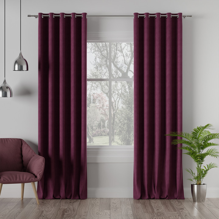 MILAS Tkanina dekoracyjna, wysokość 290cm, kolor 028 purpurowy (do wyczerpania zapasu)